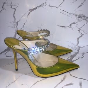 NWT Jimmy Choo Bing pumps in yellow metallic 38